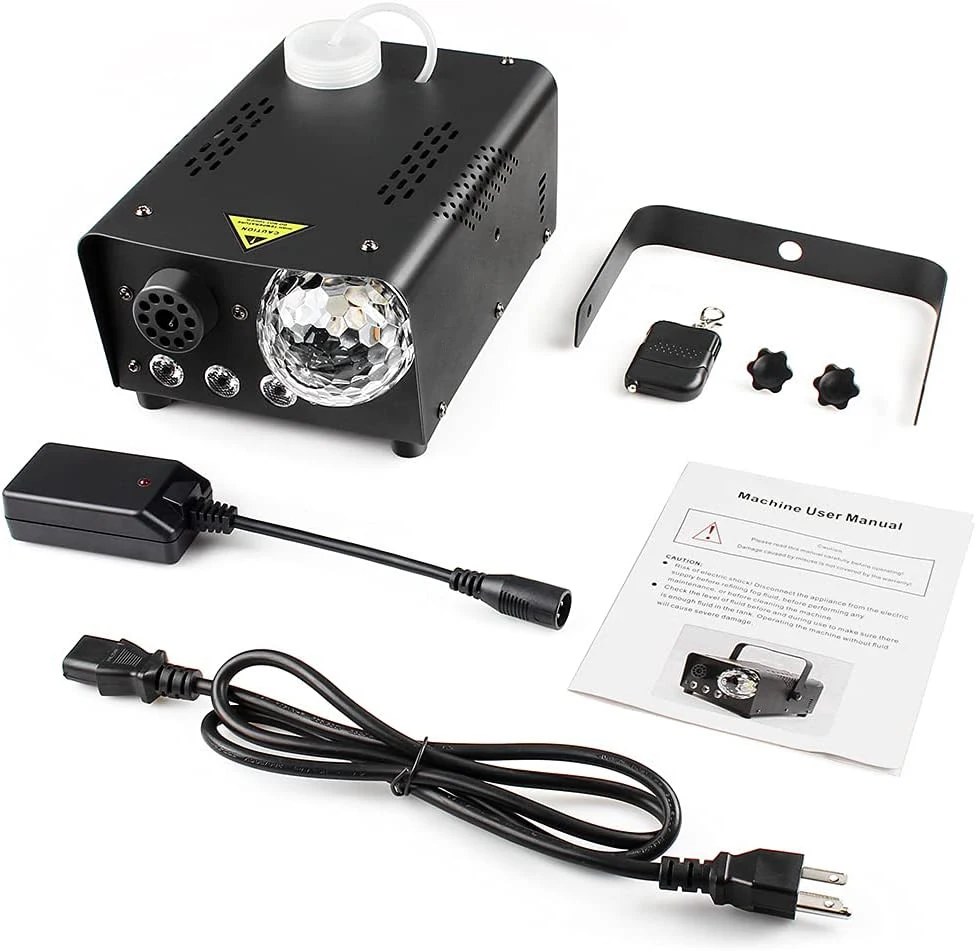 Smoke Machine Disco Ball Light 600W Fog Maker RGB LED light 2300 CFM Spray Remote Control For Halloween Christmas Wedding Party