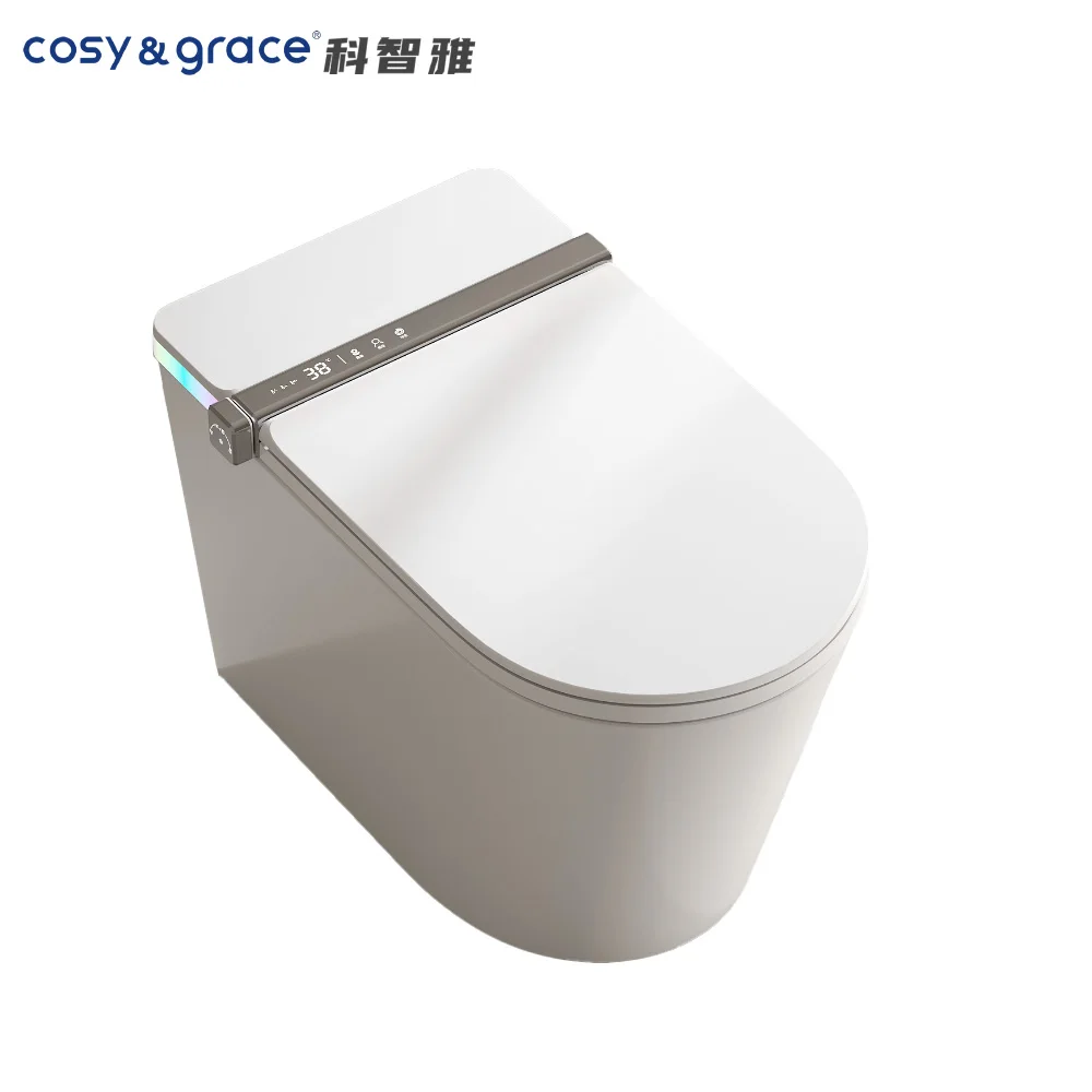 Modern White Intelligent Commode Toilet Bowl Bidet Advanced One Piece Ceramic Bathroom Design Remote Seat Heating Included