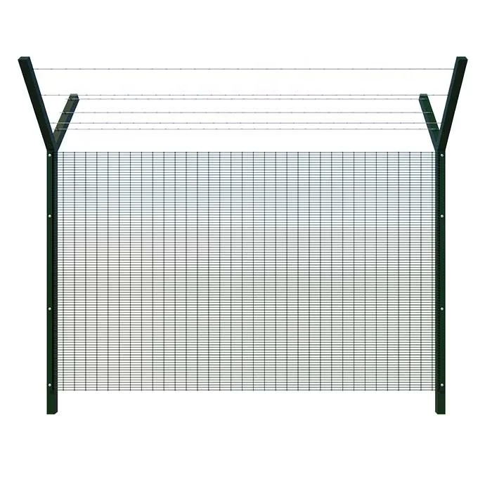 Direct factory high security 358 anti-climb fencing clearvu fence top with barbed wire spike
