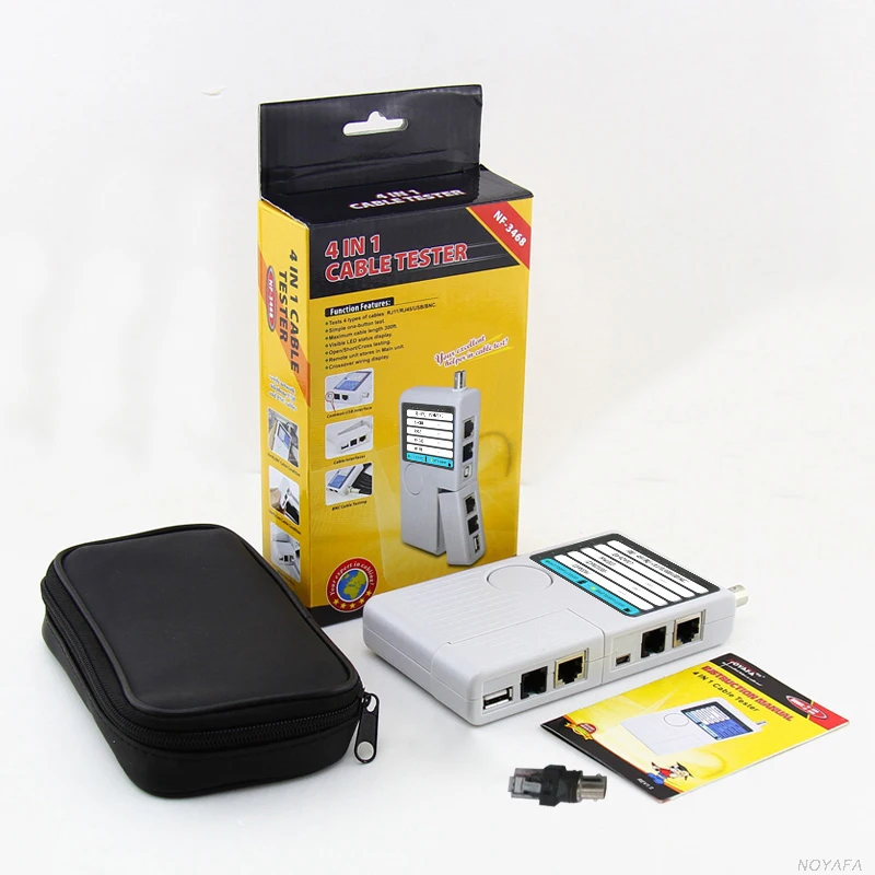 Оптовая продажа NF-3368 дешевые Cat 6 коаксиальный кабель тестер непрерывности с дистанционным модулем