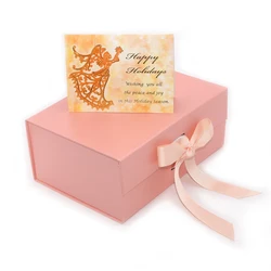 Art Rectangular Biodegradable Carton Xmas Eco Card Sock Chest Origami Perfume Large Magnetic Pink Square Gift Paper Box