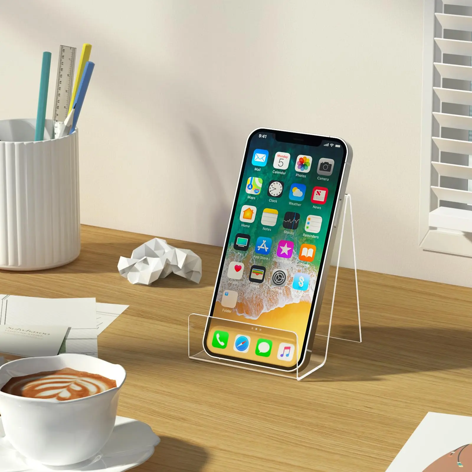 Acrylic Book Stand Clear Acrylic Mobile Phone Display Stand Holder for Album, Magazine, Postcard, Phone, Tablet