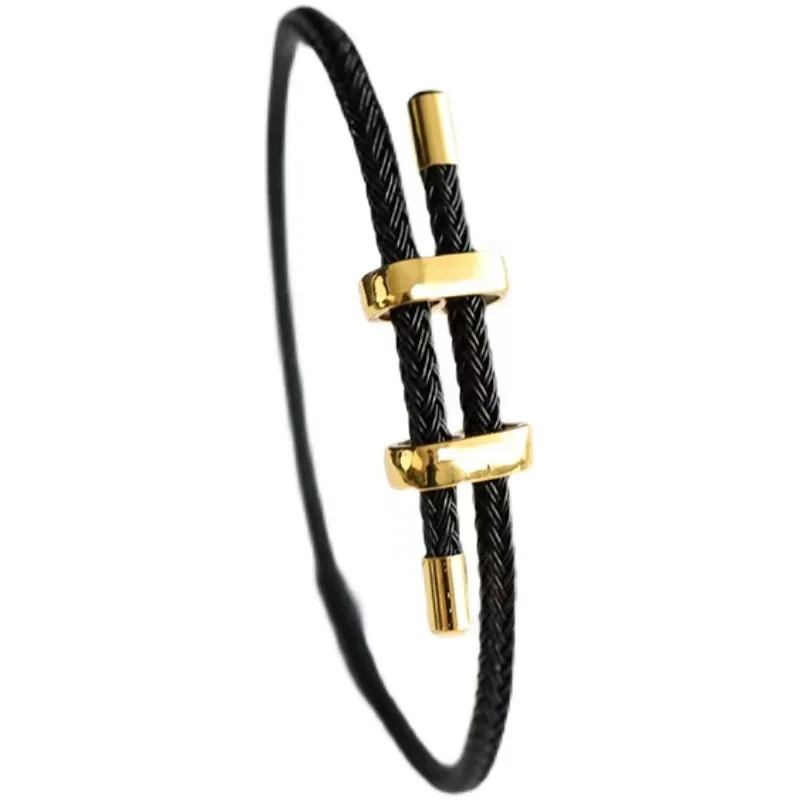 Adjustable Wire Rope Bracelet Number 8 Buckle Bracelet Golden Lucky DIY Bracelet