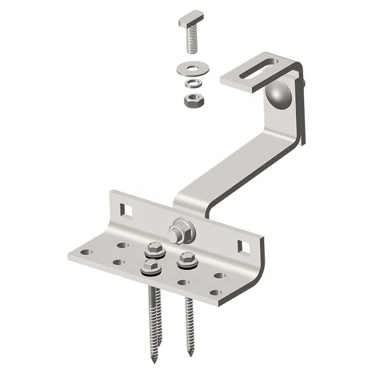 Residential home solar panel holder roof mounting system stainless steel A2 adjustable solar tile roof hook