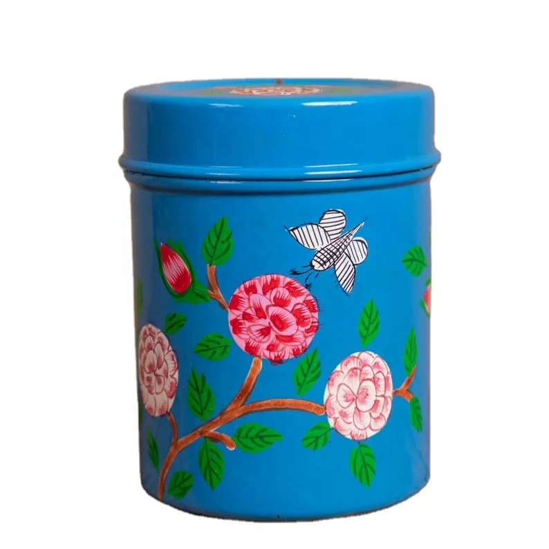Canisters , stainless steel food storage box, hand painted canisters