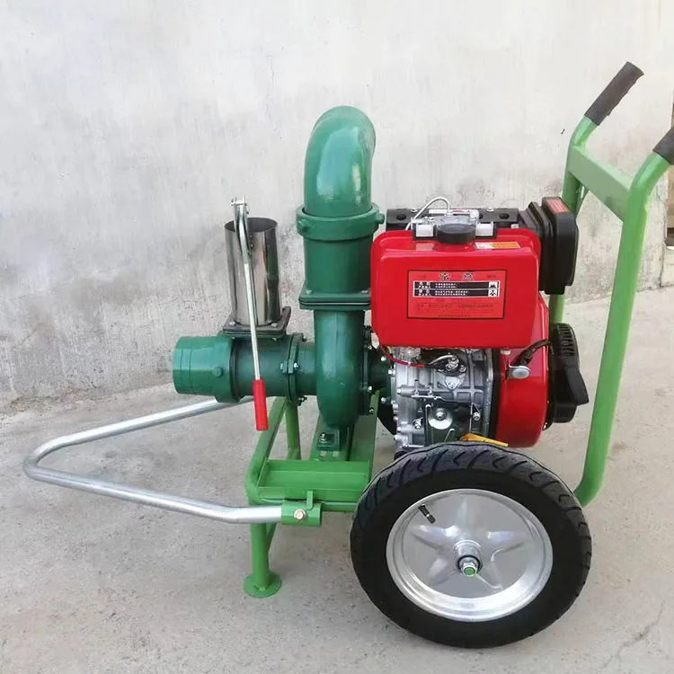 Portable New Diesel Water Pump Big Power With Wheel For 80-200m Rain Gun Sprinkler And Farm Irrigation System