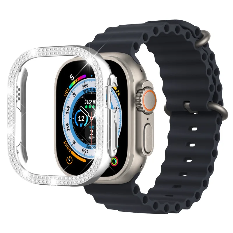 Luxury Diamond Hollow Watch protector case For Apple Watch Series 8 7 6 5 4 3 2 Ultra Case 49mm 45mm 41mm 44mm 40mm Cover Bumper