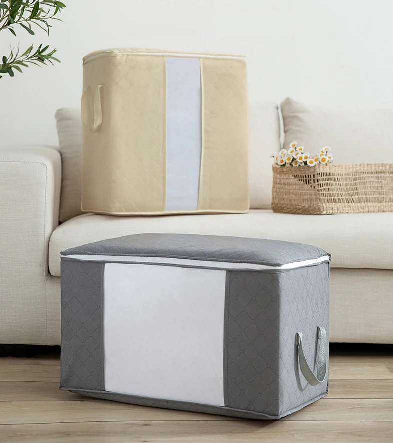 Wholesale large organizer bag under bed clothes quilt storage bag