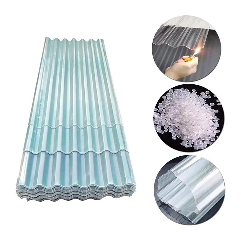 Прозрачные гофрированные кровельные листы из стекловолокна FRP для теплиц