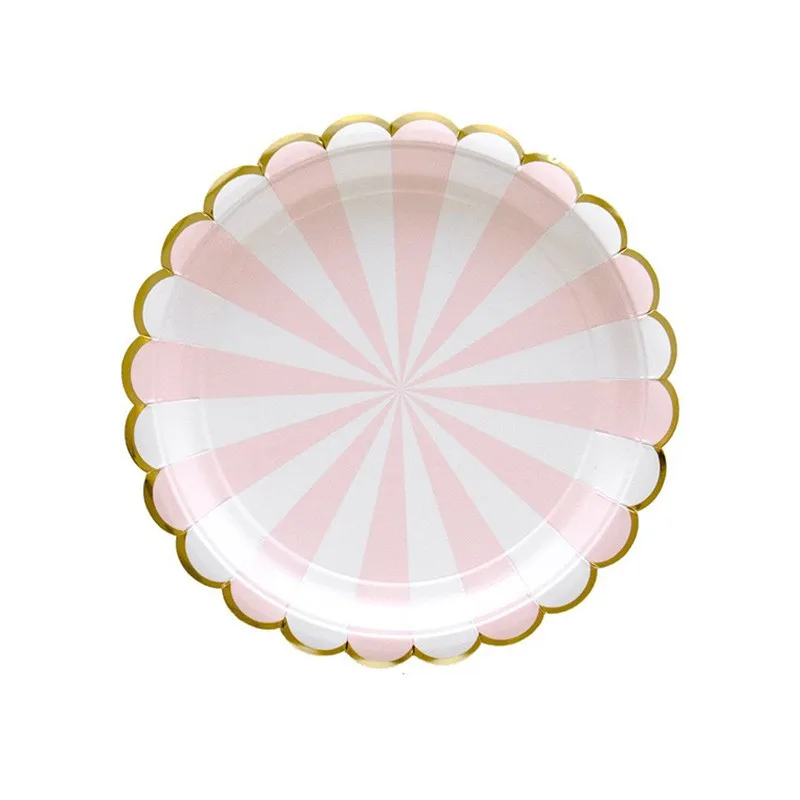 
Birthday party plates disposable paper Dish Sets Christmas wedding bridal Eco Friendly Colorful Disposable 50sets birthday dish 