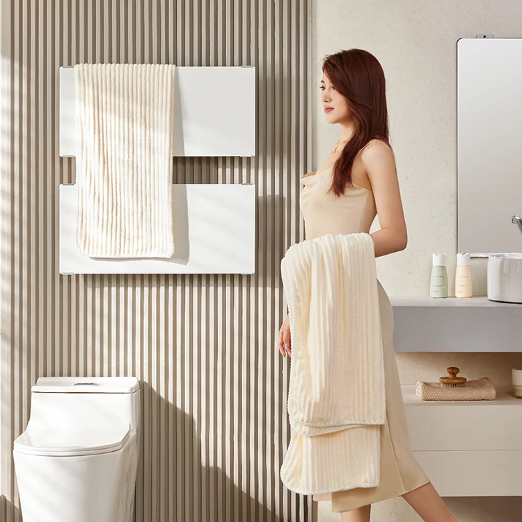 SANIPRO New Smart Graphene Heated Towel Rack Warmer Bathroom Electric Heating Sterilization Drying Towel Rack