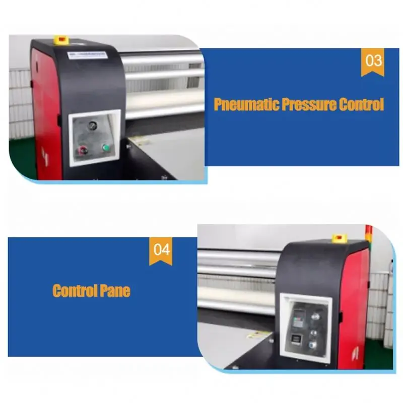 Automatic pneumatic pressure control roll to roll heat transfer press t-shirt printing machine