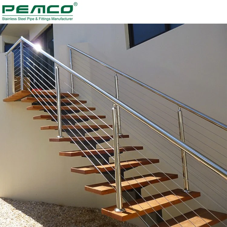 Outdoor Stair Modern Black Metal Stainless Steel Tension Cable Wire Balustrade Railing Rope For Deck