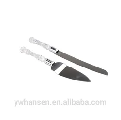 Server Set Crystal Handles Stainless Steel Blades Wedding Cake Shovel Knife