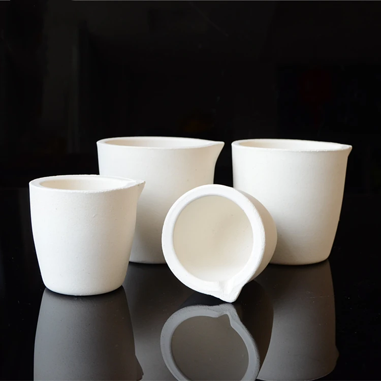 High quality crucible for melting огнеупорной clay for laboratory test on gold