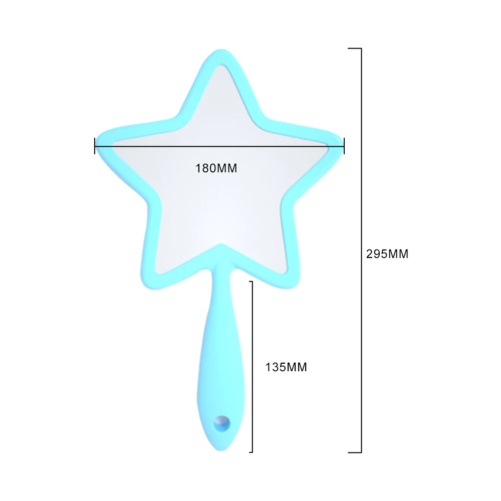 Wholesale Vanity Lovely Big Large Personalized Custom Star Shaped Hand Handheld Makeup Mirror With Logo
