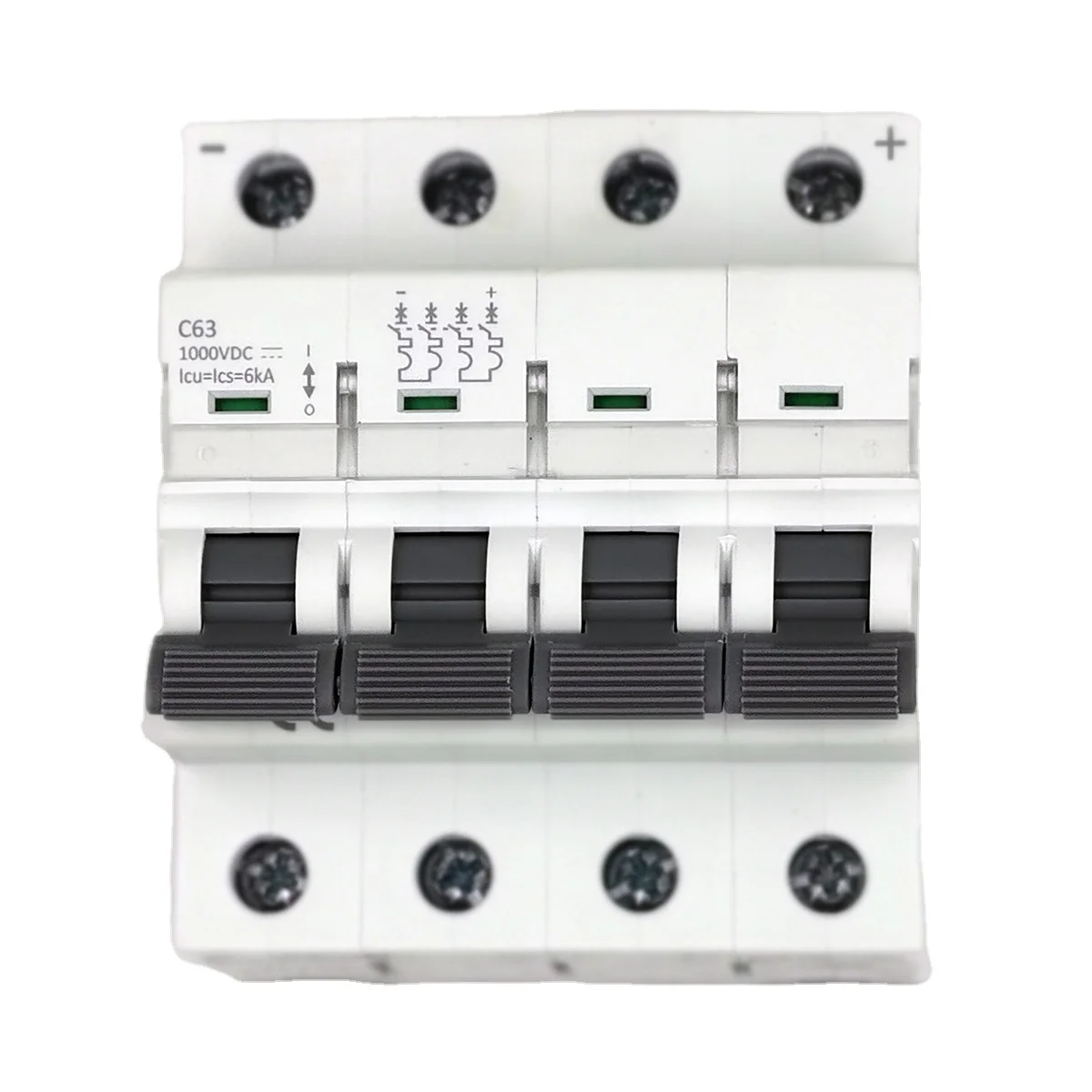 4P 1000V DC mcb Circuit Breaker 6A to 63A Curve C IP20 DC Miniature Circuit Breaker for Solar PV System
