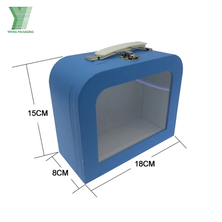 YiFeng Packaging Custom Suitcase Gift Boxes Cardboard Suitcase Paper Boxes for Children Toy  Wholesale with Metal Handle