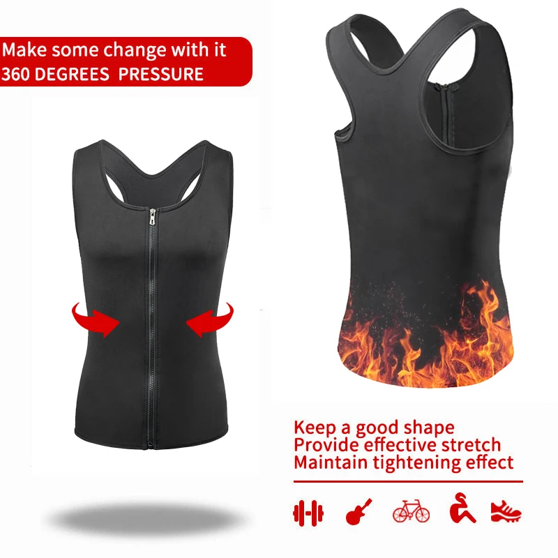 Reductoras Gym Mens Waist Trainer Double Belt Workout Hot Neoprene Body Shaper Fitness Tank Tops Home Gym Sauna Suit Sweat Vest