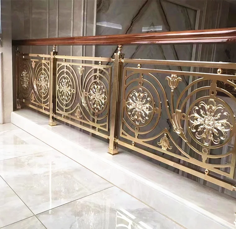 New Hot Selling Modern Stair Railing Stair Handrail Villa Indoor Aluminum Stair Handrail/ Customized Aluminum  Handrail railing