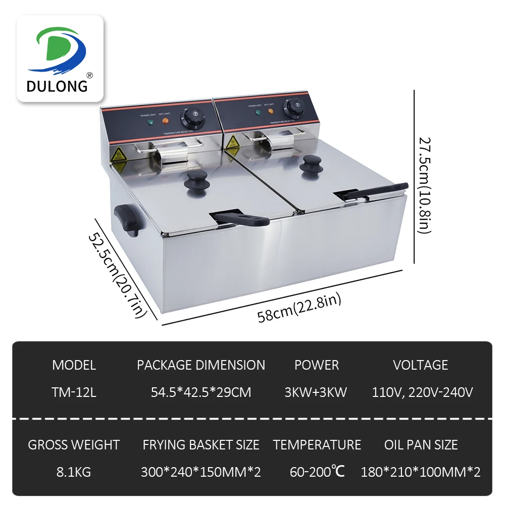 Hot Selling Stainless Steel Electric Deep Fryers Commercial Electric Fryer for Restaurant /Hotel Kitchen