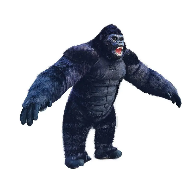 Inflatable King Kong Costume Adult Halloween Plush Furry Mascot animal Venice Carnival Dress Suit Fur suit Gorilla