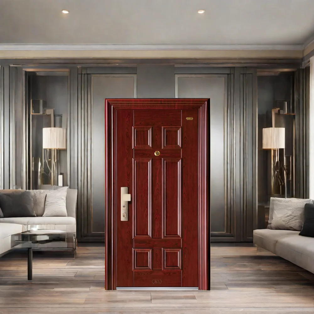 Modern Chinese Style Security Steel Door Factory Wholesale Stainless Steel Exterior Entry Hotel Main Door Manual Opening Method