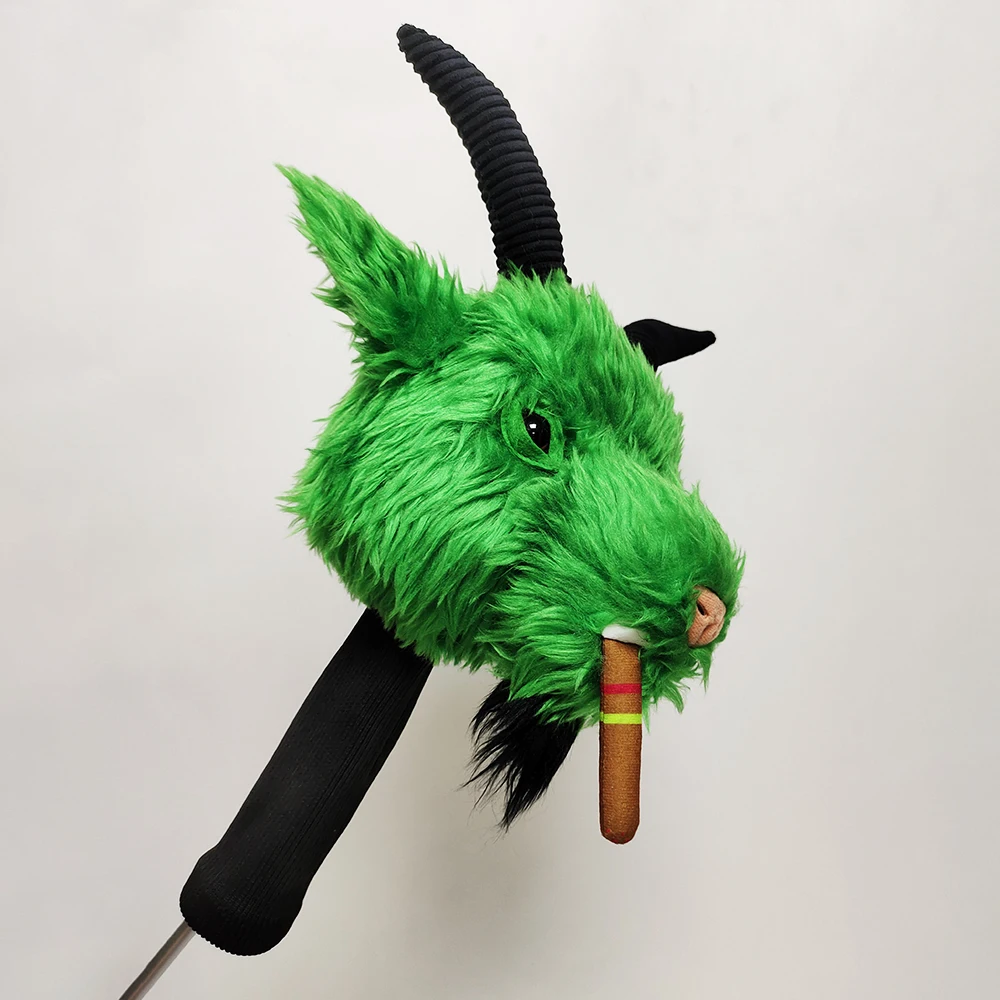 Durable Cute Goat Golf Head Cover Long Neck Knit Sock Style for Driver Wood Club Cartoon Design Golf Headcover