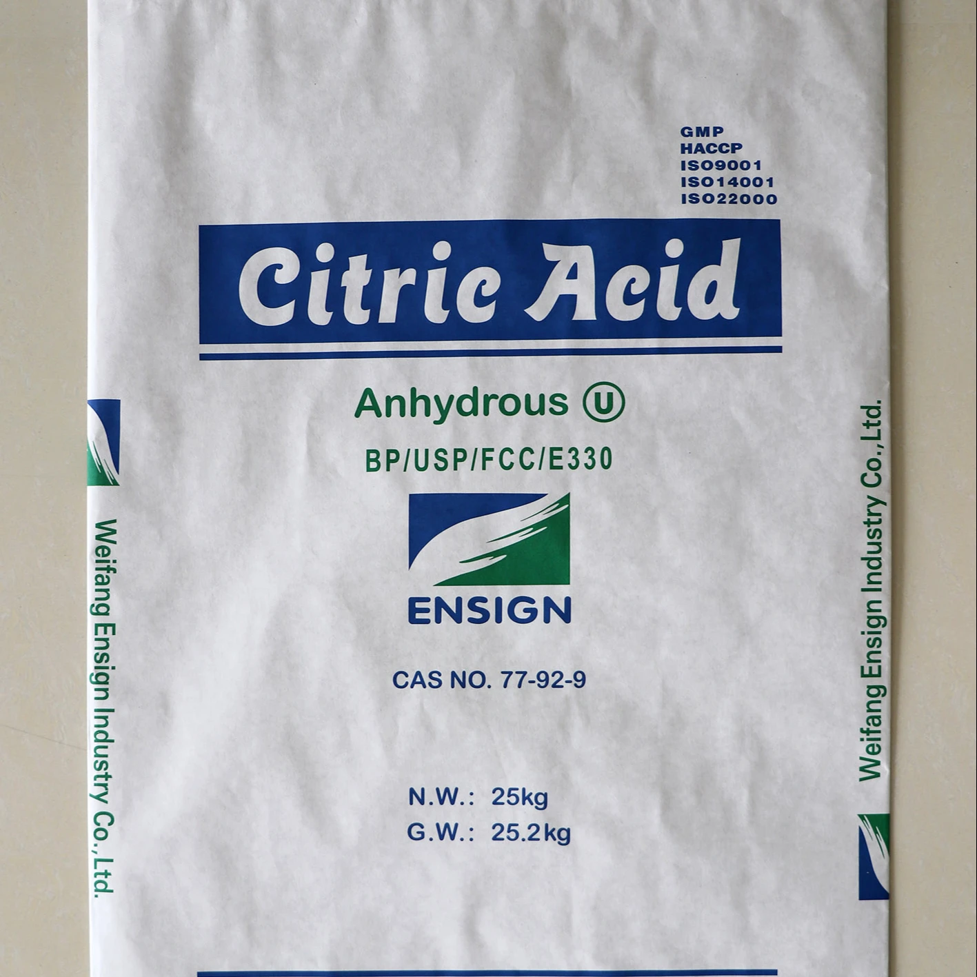 BP 98 Ensign or TTCA Brand Bulk Food Grade Citric Acid Monohydrate/anhydrous