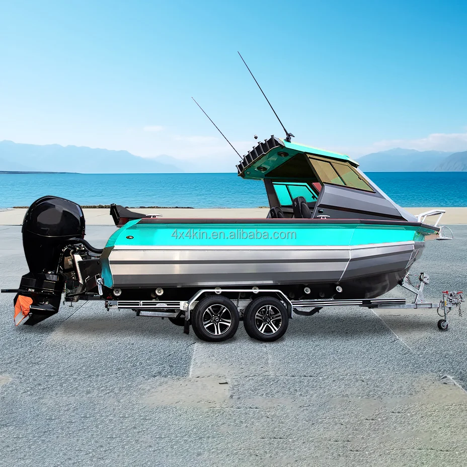 2023 Kinocean 6.3m Aluminum Cabin Cruiser Boat Hard Top Deep-V Cabin Fishing Boat With Motor For Sale