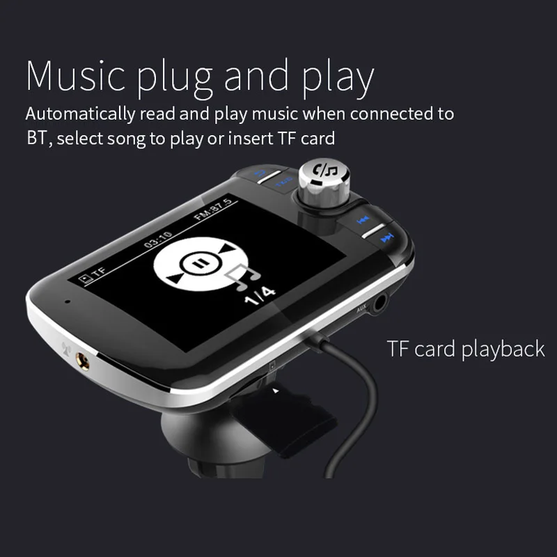 Car Radio Receiver DAB Digital Audio Broadcasting Handsfree With Antenna QC3.0 USB Charger Dab Fm Transmitter Car Mp3 Player