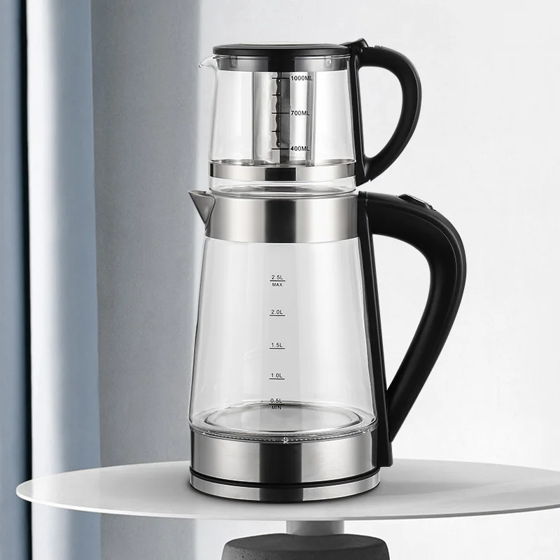 turkish samovar Stainless Steel glass Kettle Tea Maker With Electric Turkish Tea maker samovar electric kettle