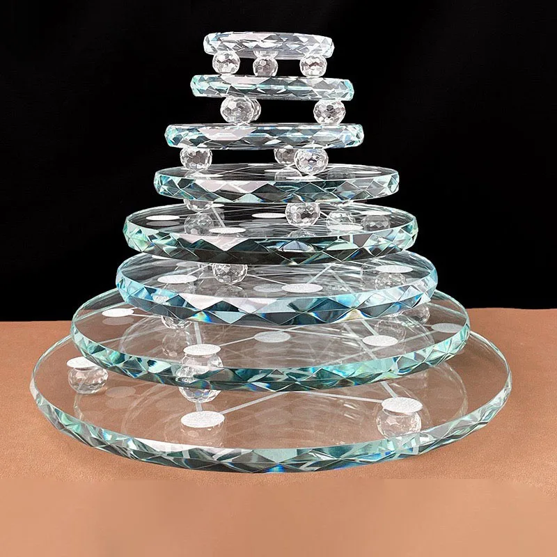 Wholesale Crystal Ball Sphere Seven Star Array Plates Glass Crystal Tower Base
