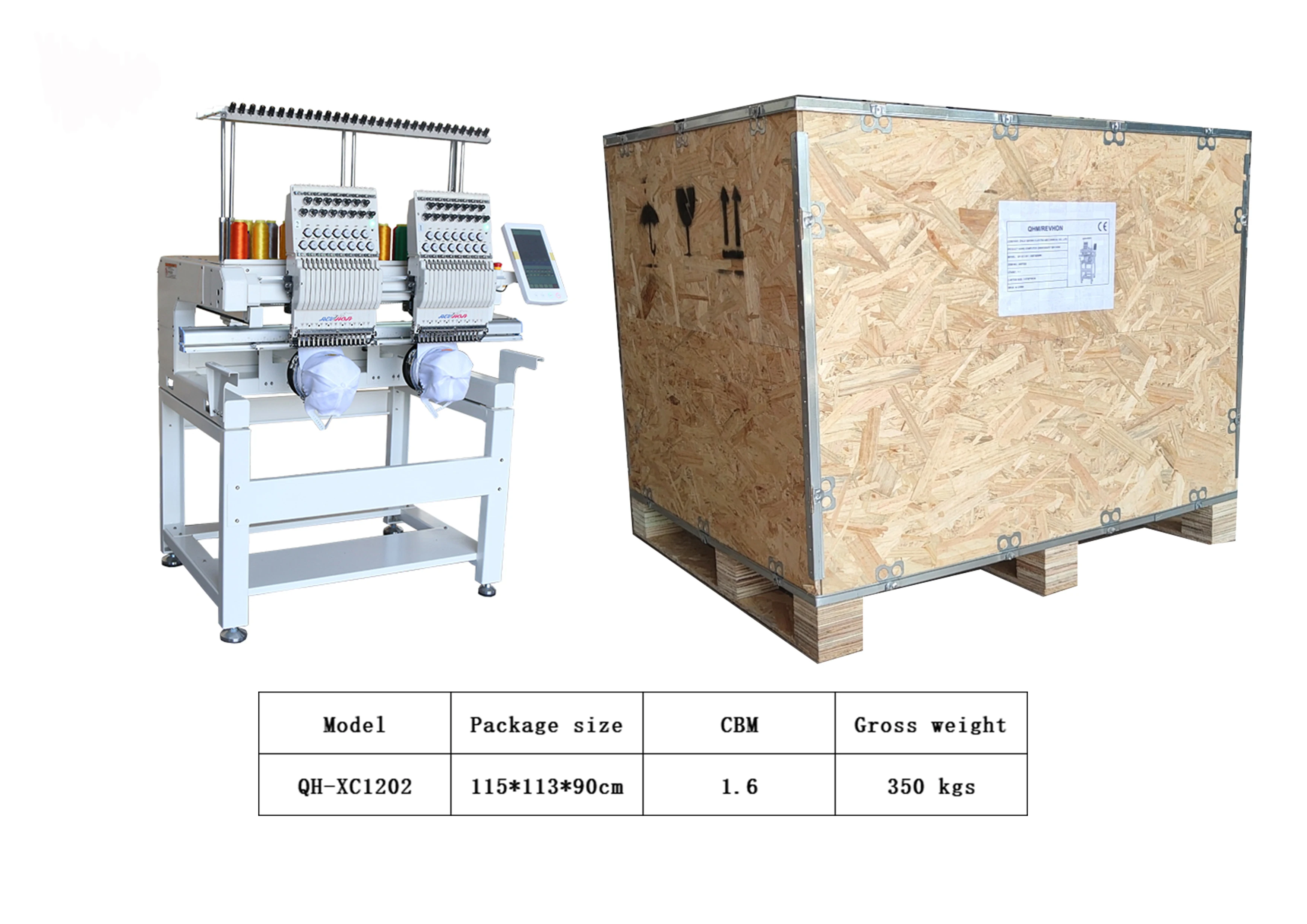 High Speed Maquina de Bordar Computerized 2 Heads T-shirt Embroidery Machine China