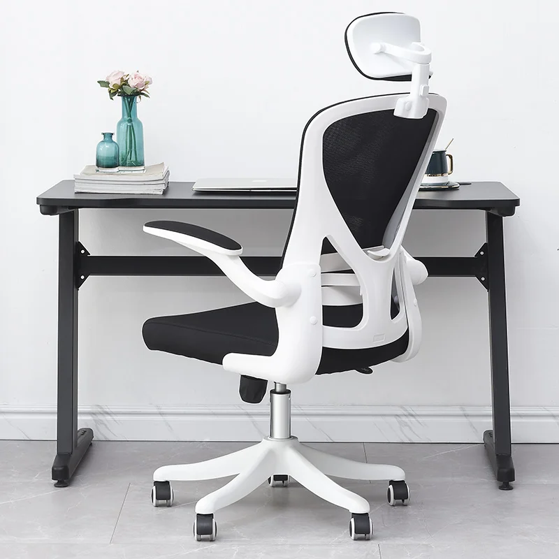 Open Workstation Adjust High Back Ergonomic Office Chair And Table Office Mesh Chair With Headrest