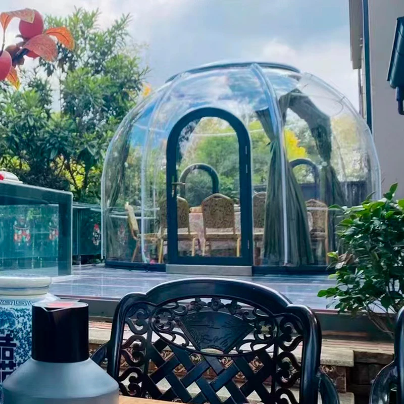 Prefab Full Clear House Polycarbonate Tent Igloo Round Dome House With Bathroom to Japan
