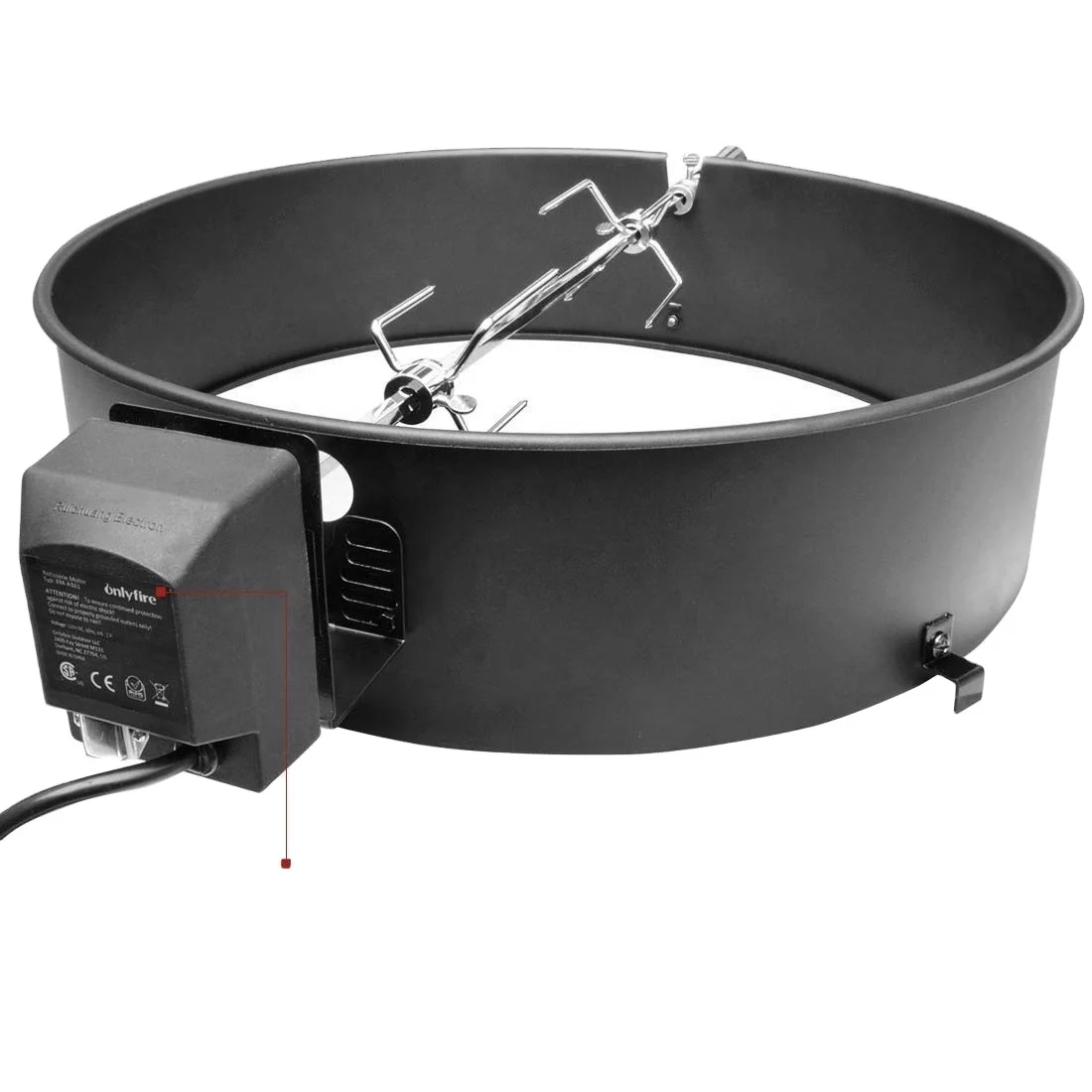 Heavy-duty electric motor 22-1/2-Inch Stainless Steel Charcoal Kettle Rotisserie  Kit