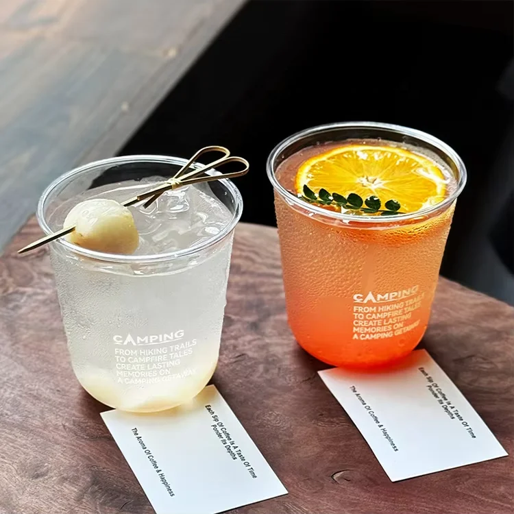 Clear Plastic CupsDisposable Crystal Drinking Cups,PET Plastic Party Cups With Lid for Wine,Juice,Iced Coffee and Cold Drinks