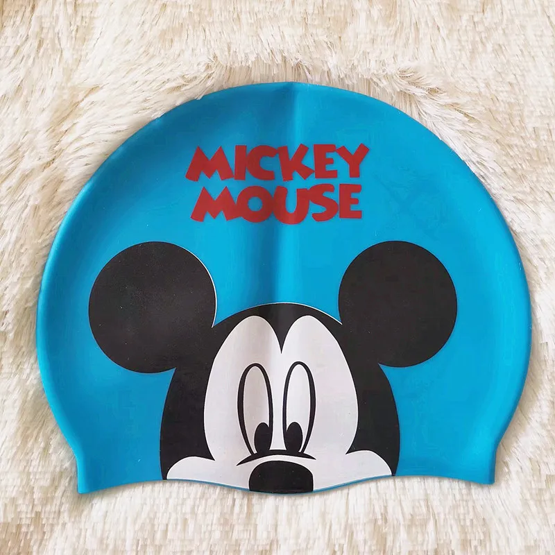 Unisex Waterproof Durable Non-Slip Elastic Kids Swim Cap Cartoon Silicone Swimming Caps