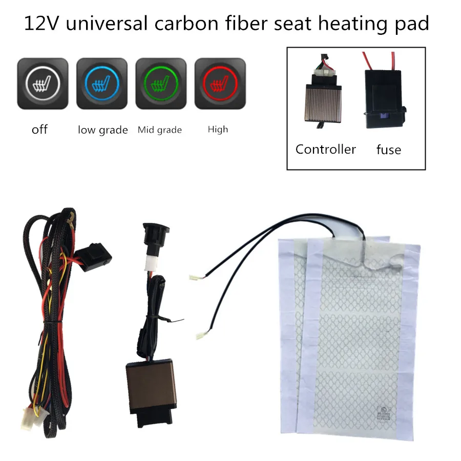 car mats interior warmer Seat Covers heated cushion 4 led Switch Button seat heater wiring harness for motorhome RV