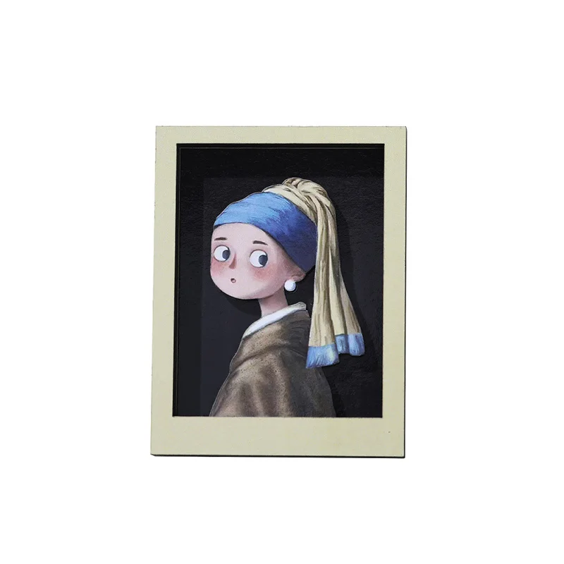Mona Lisa with pearl earring girl world famous painting refrigerator sticker Wedding refrigerator magnetic decorative sticker
