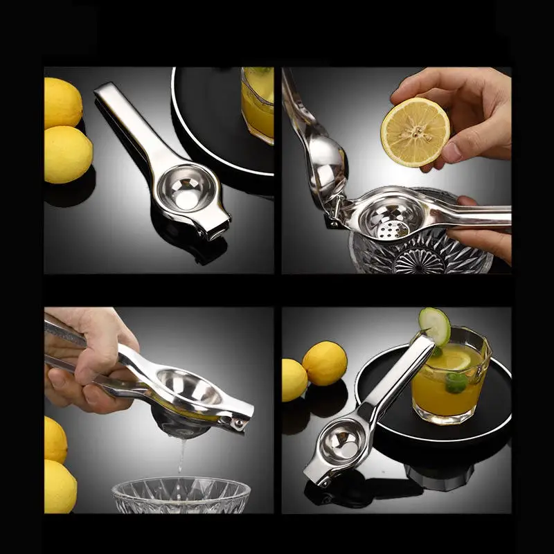 Portable 304 Stainless Steel Kitchen Orange Lime Fruit Press Squeezer Cold Handheld Hand Citrus Portable Lemon Manual Juicer