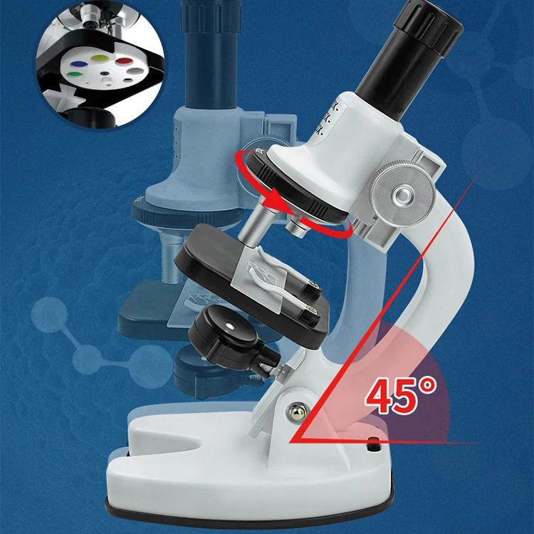 STEM Science Experiment Microscope  Kit Lab 200X 600X 1200X School Science Educational Toy Refined Biological Microscope For Kid