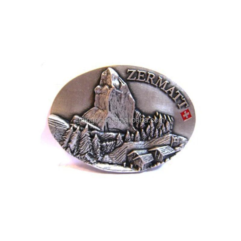 Supplies Round Shape Customised Travel CitiesTourist Souvenir Refrigerator Magnets Switzerland Metal Fridge Magnet Custom Logo