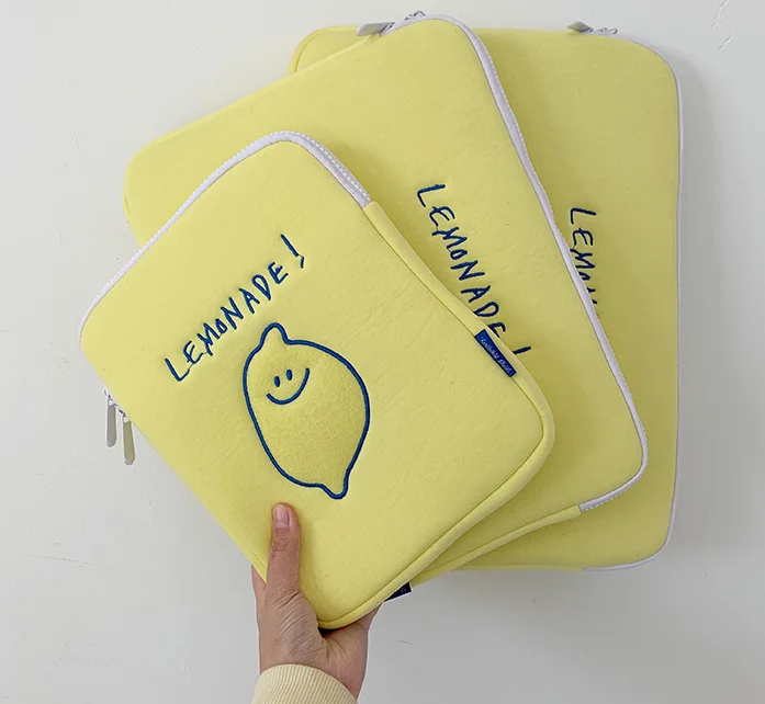 Micani 2021 new fluffy cotton Laptop sleeve Tablet sleeve bag pad  bags laptop cover storage Pouch  embroidery logo soft