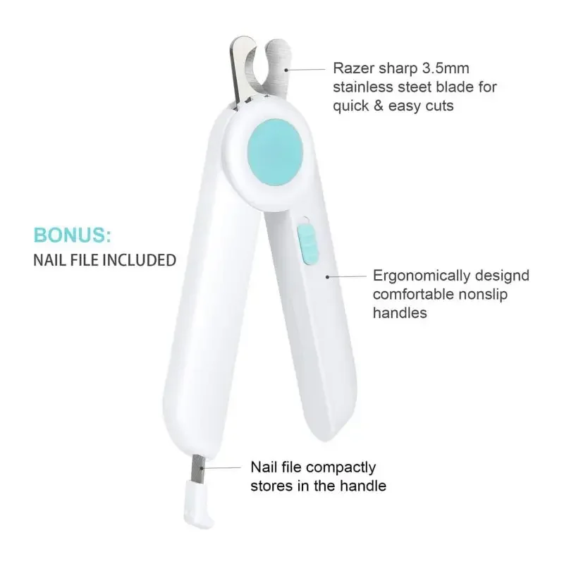 Cat Accessories Factory Products New Trend Petshop Boutique Best Selling Professional Pet Dog Cat Nail Trimmer Clippers with LED