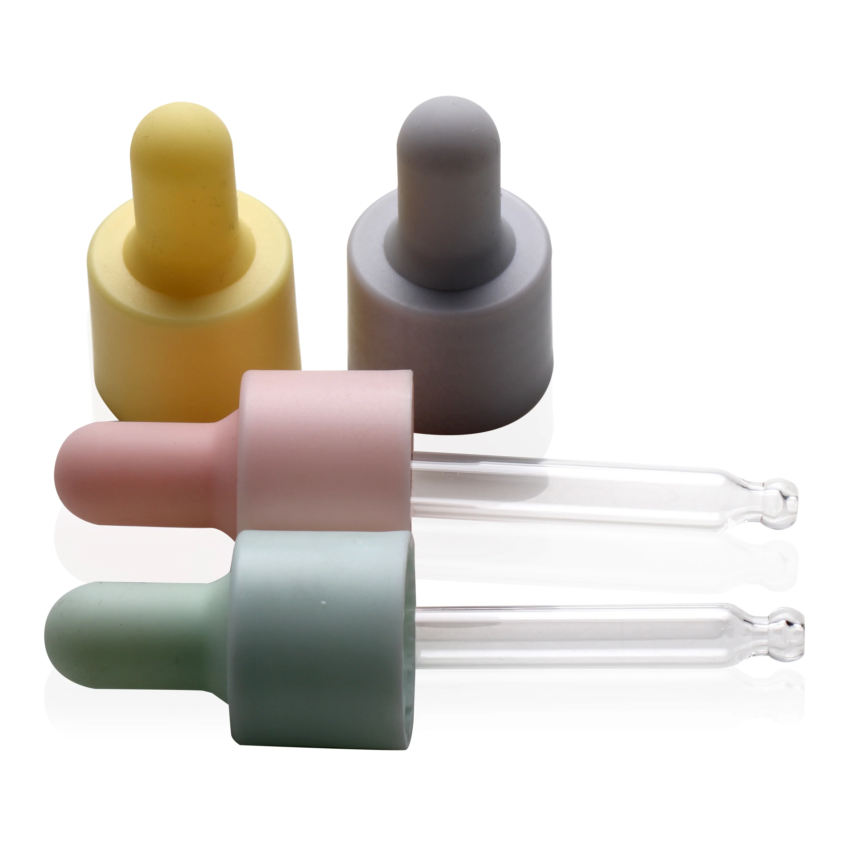 TP-18-410 20-410 18mm 20mm Dropper cap with matte Plastic cap for glass dropper bottle Butyl rubber silicon NBR TPE