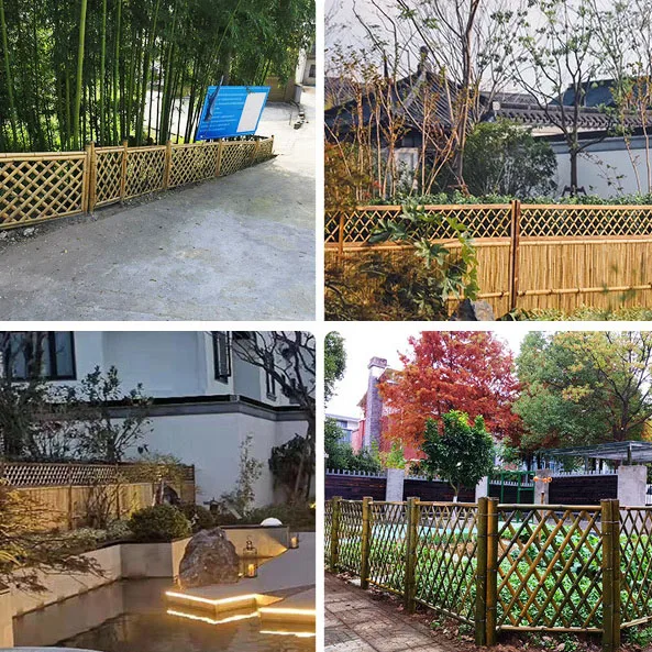 Indoor Decoration Partition Carbonized Bamboo Fence Courtyard Partition Villa Fence Enclosure