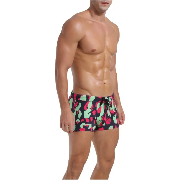 OEM top polyester printed quick dry swim shorts beachwear surfing swimming trunks
