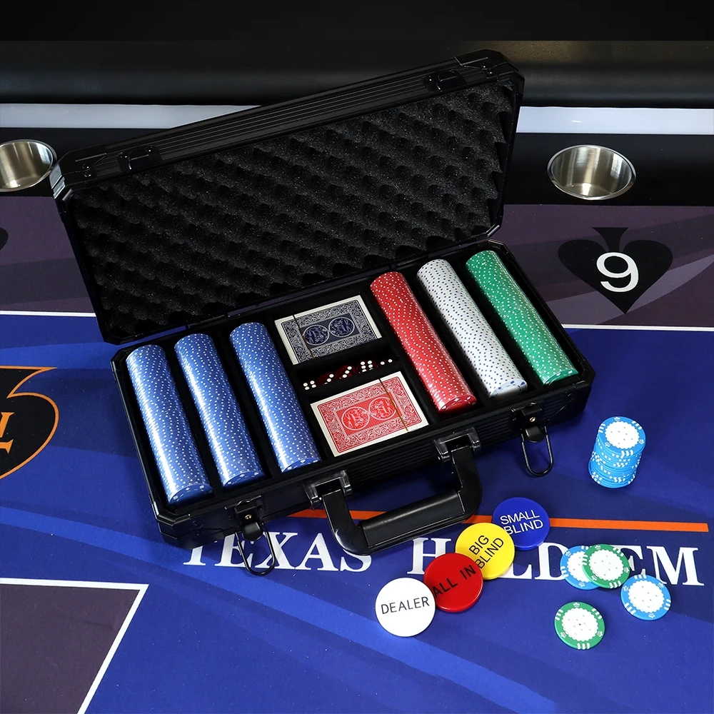 Wholesale Custom Casino Cheap PP Chip Sets Professional Poker Game Complete Accessories 300 Pcs Poker Chips and Dealer Buttons